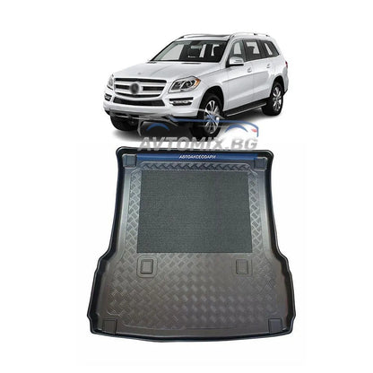 Rubber trunk mat for Mercedes GL X166 7-seater with third row seats folded down, 2012-2015, Astar