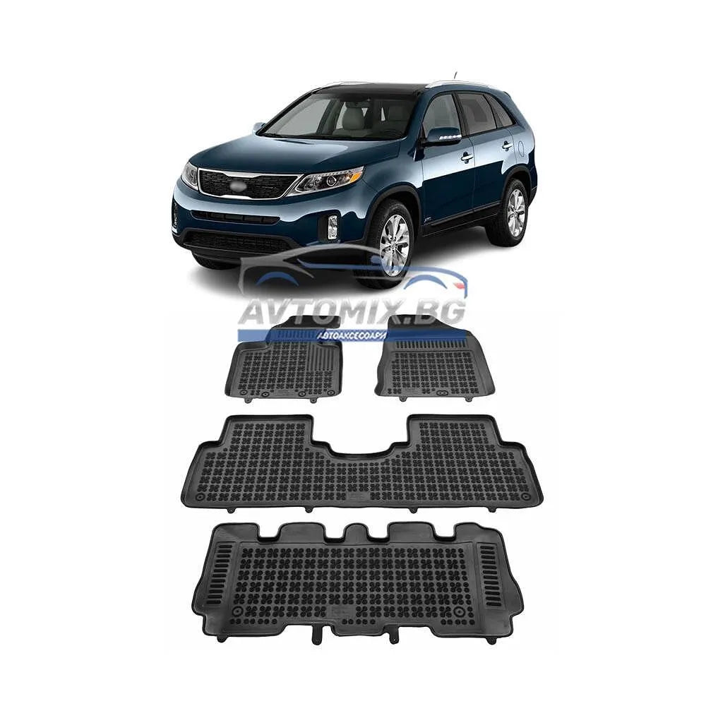 Гумени стелки зa KIA Sorento 7-места 2015-2020 г., Rezaw Plast