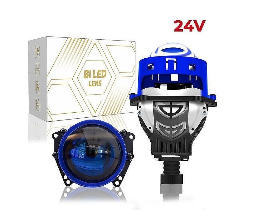 Bi-LED лупи за вграждане 24V 3.0 инча 65W, 6+3 чипа,  за дълги и къси светлини,  6000К