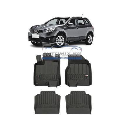 Гумени стелки зa Nissan Qashqai +2, 7 местен 2006-2013 г., ProLine 3D