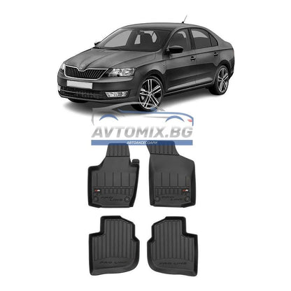 Гумени стелки зa Skoda Rapid 2012-2022 г., ProLine 3D