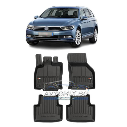 Rubber floor mats for VW Passat 8 2014-2022, ProLine 3D