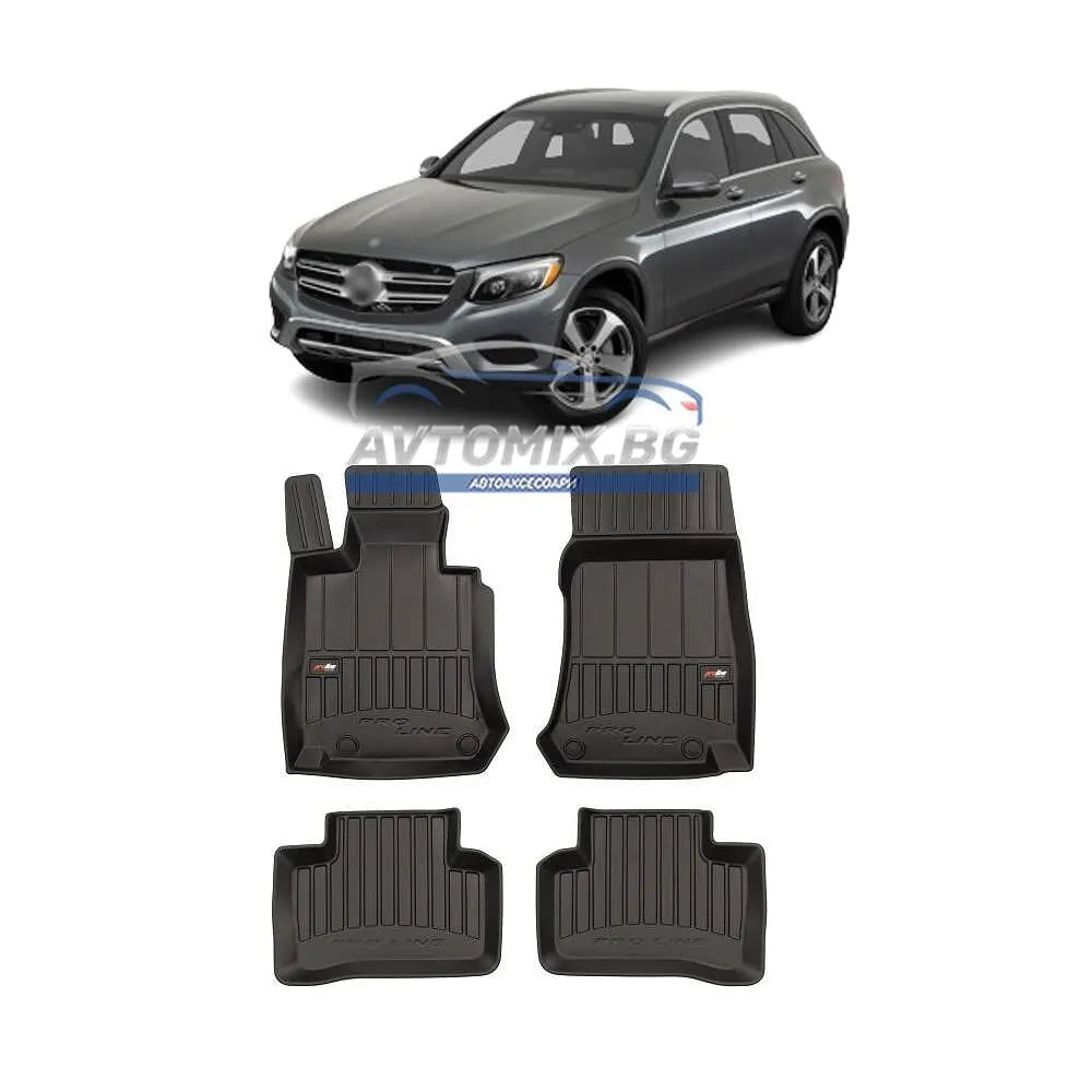 Rubber floor mats for Mercedes GLC X253 2015-2022, ProLine 3D