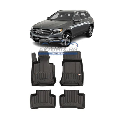 Rubber floor mats for Mercedes GLC X253 2015-2022, ProLine 3D