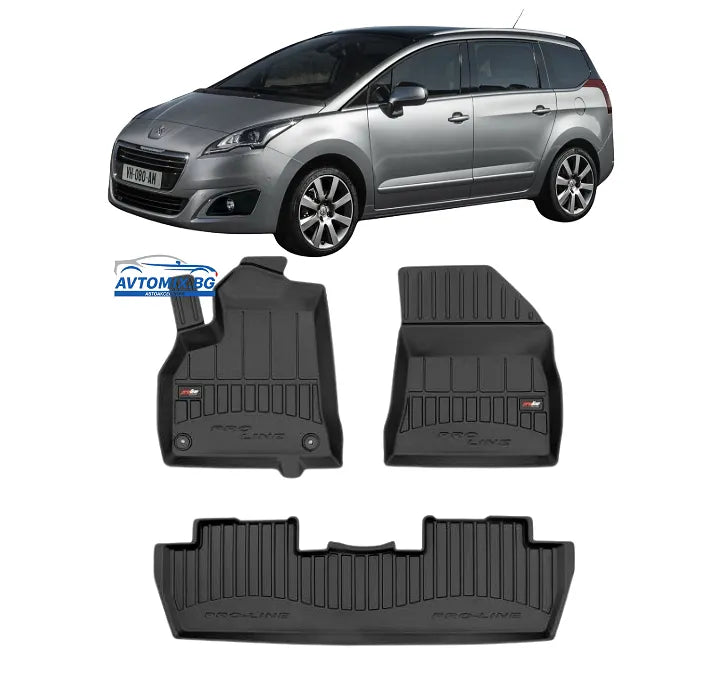 Гумени стелки зa Peugeot 5008 Minivan след 2017г., ProLine 3D