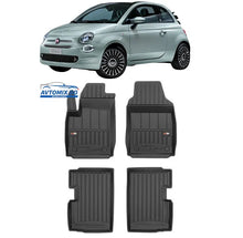 Covorașe de cauciuc pentru Fiat 500 din 2007 fără hibrid, ProLine 3D