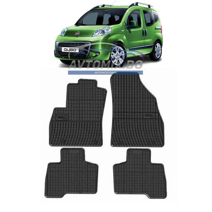 Rubber floor mats for Fiat Qubo 2008-2020, Frogum