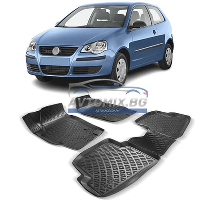 RizLine Rubber Floor Mats for VW Polo 2001-2009