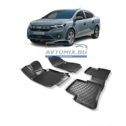 Rubber floor mats for Dacia Logan sedan after 2021, RizLine