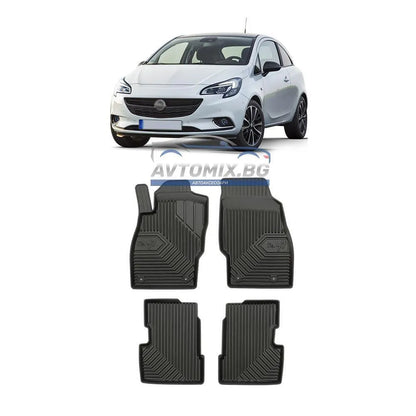 Rubber floor mats for Opel Corsa E 2014-2019, Model No. 77