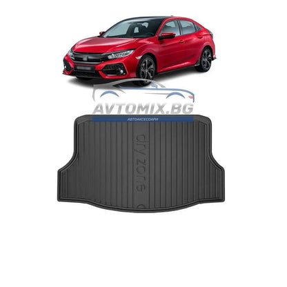 Rubber boot mat for Honda Civic hatchback 2016-2021, with temporary spare wheel, DRY ZONE