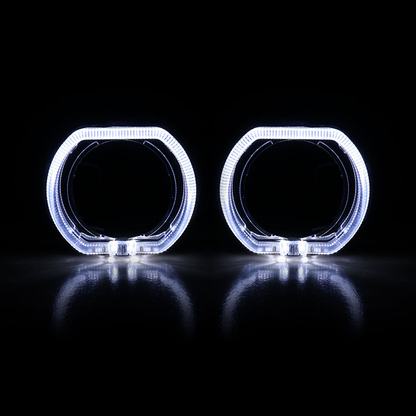 Комплект капачки за Led лупи 3 инча, BMW LED White