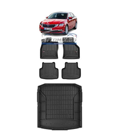 Гумени стелки комплекти за Skoda Octavia седан 2012-2019г., ProLine 3D