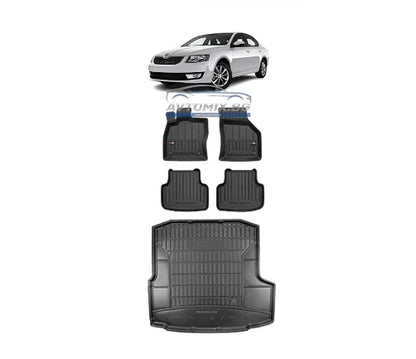 Гумени стелки комплекти за Skoda Octavia 3 седан 2012-2019г., ProLine 3D