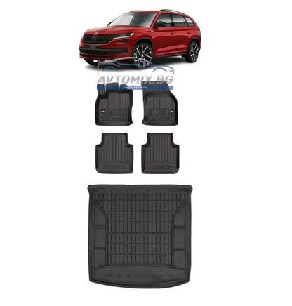 Гумени стелки комплекти за Skoda Kodiaq след 2016 г.., ProLine 3D