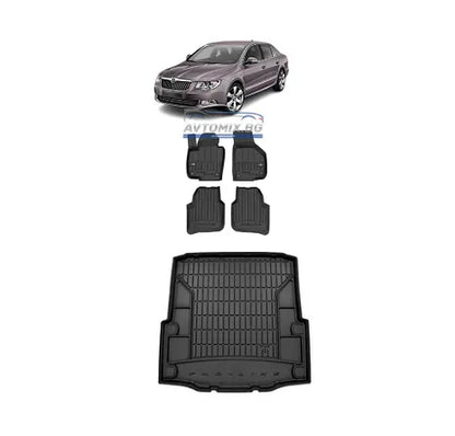 Гумени стелки комплекти за Skoda Superb 2008-2015 г.., ProLine 3D
