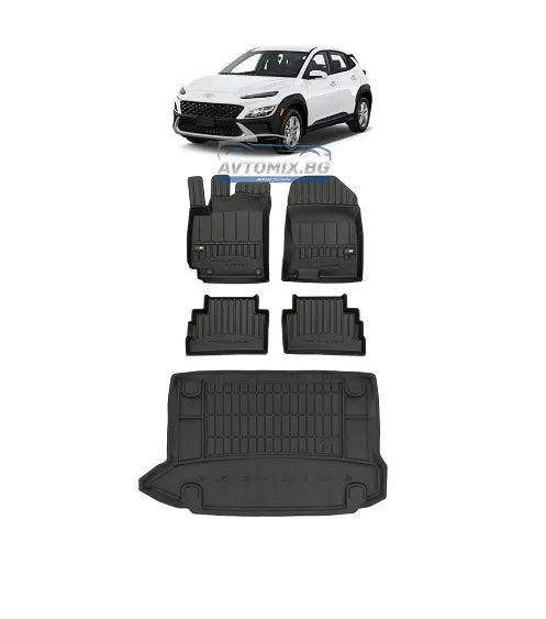 Гумени стелки комплекти за Hyundai Kona 2017-2022г.., ProLine 3D