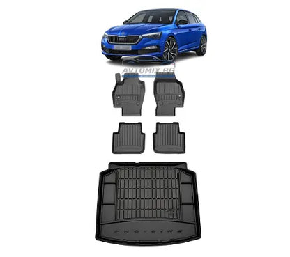 Гумени стелки комплекти за Skoda Scala след 2019 г., ProLine 3D