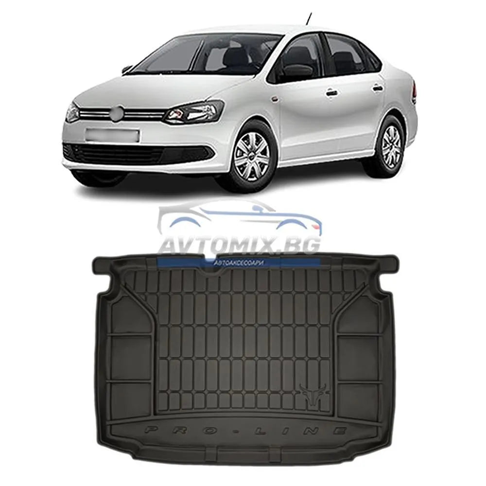 Covoraș din cauciuc pentru portbagaj VW Polo hatchback 2009-2017, pentru portbagaj cu podea inferioară/a doua, ProLine 3D
