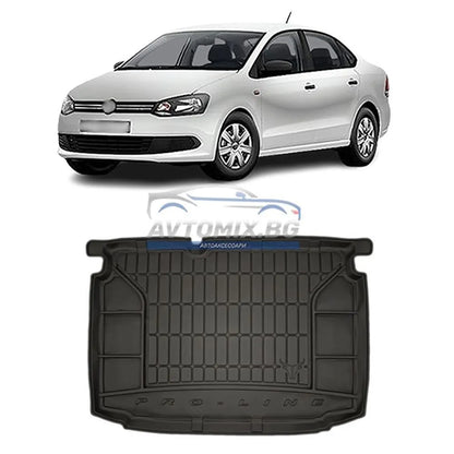 Covoraș din cauciuc pentru portbagaj VW Polo hatchback 2009-2017, pentru portbagaj cu podea inferioară/a doua, ProLine 3D