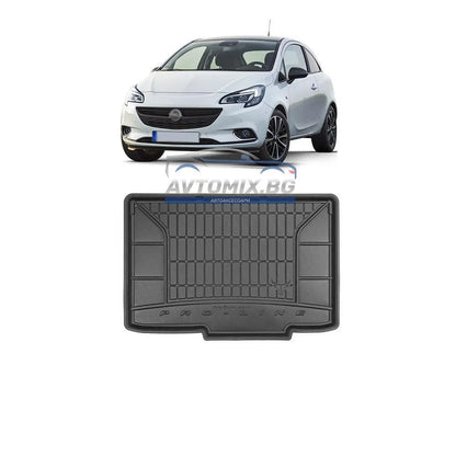 Гумена стелка за багажник Opel Corsa E 2014-2019 г., долно/второ ниво, без резервна гума, ProLine 3D