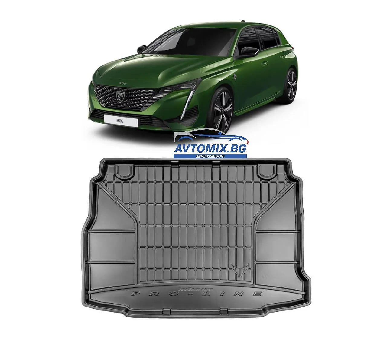 Rubber trunk mat Peugeot 308 from 2014-2021, ProLine 3D/ hatchback