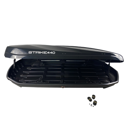 Автобокс Junior Strike 199x84x35cm с 85 mm ,с двустранно отваряне с ключ, 440 литра - черен гланц