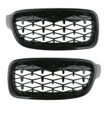Kidney Grilles for BMW 3-Series 2012-2018 F30 F31 Diamond Style Gloss Black