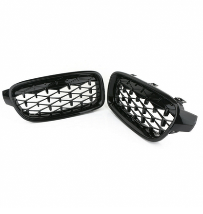Grilă (rinichi) pentru BMW Seria 3 2012-2018 F30 F31 Diamond Style Negru Lucios