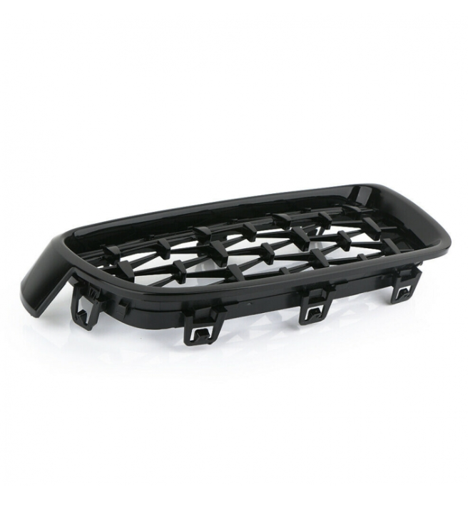 Grilă (rinichi) pentru BMW Seria 3 2012-2018 F30 F31 Diamond Style Negru Lucios