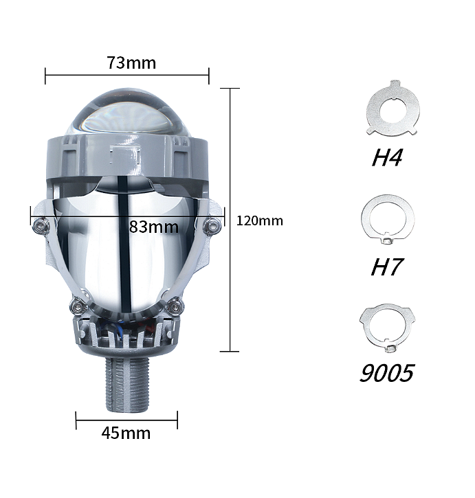 Bi-LED лупи за вграждане във фарове с къси и дълги светлини  2.5"инча 80W 7000lm 12V