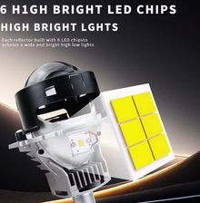 Bi-LED лупи за вграждане във фарове с къси и дълги светлини 3"инча 90W 6500lm 12V