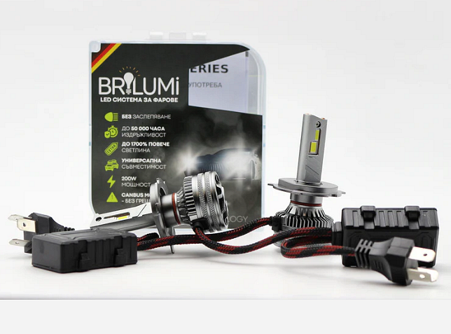 Bi-LED система за фарове H4 - BRILUMI ZENITH - 200W - CANBUS 6000K