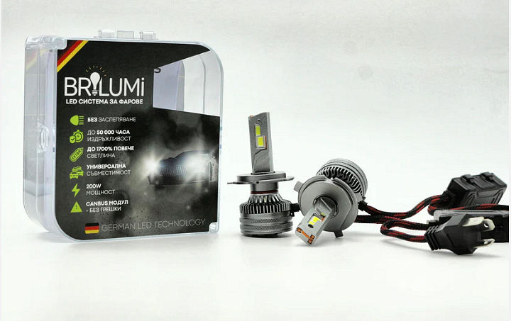 Bi-LED система за фарове H4 - BRILUMI ZENITH - 200W - CANBUS 6000K