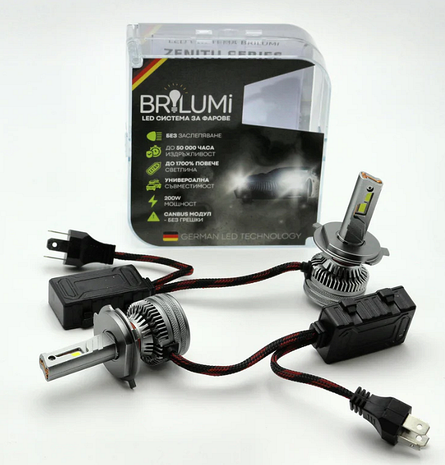 Bi-LED система за фарове H4 - BRILUMI ZENITH - 200W - CANBUS 6000K