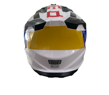 Kids' Enduro Helmet for Motorcycle, ATV, Bicycle – size M (51-52 cm) white with yellow/blue design
