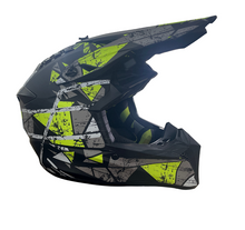 Kids' Enduro Helmet for Motorcycle, ATV, Bicycle – Size M (51-52 cm) Matte Black with Neon Yellow Design