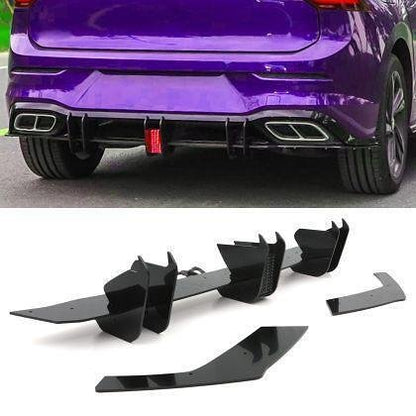 Difuzor bară spate pentru Volkswagen Golf 8 GTI Blade cu reflector - negru lucios
