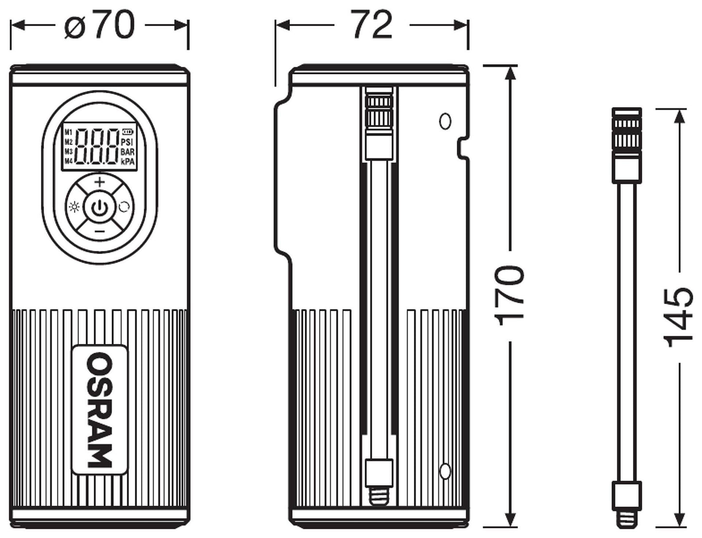 Дигитален компресор за гуми Osram OTIR2000