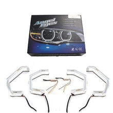Ochi de Înger cu LED pentru BMW F30 - Design U - cu două culori și funcție semnalizare (alb și galben)