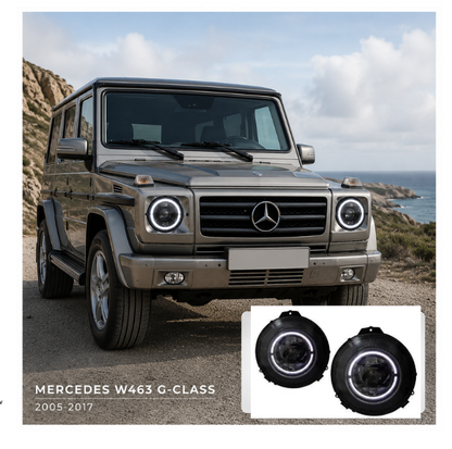 Диодни фарове Mercedes W463 G-CLASS (2005-2017) - 2018 design  - черни