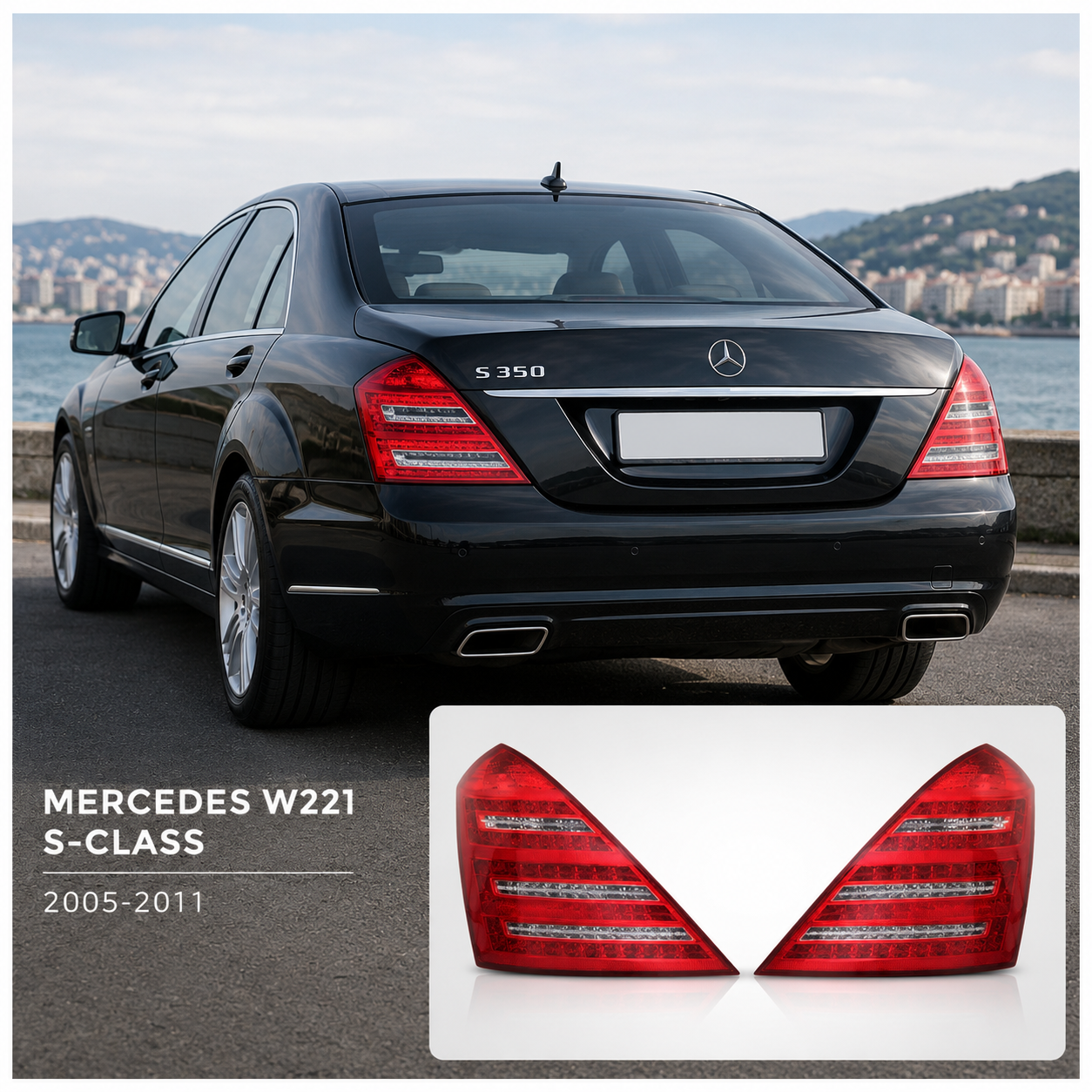 Stopuri cu LED pentru Mercedes W221 S-Class (2005-2011) - design facelift