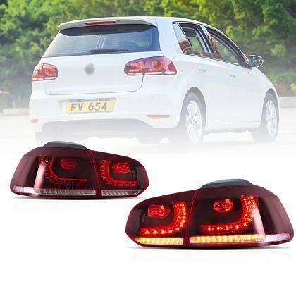 Stopuri cu LED pentru VW GOLF 6 (2008-2014) GTI / R look cu semnalizare dinamică - roșii