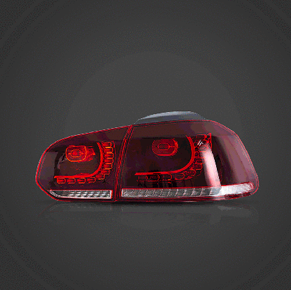 Stopuri cu LED pentru VW GOLF 6 (2008-2014) GTI / R look cu semnalizare dinamică - roșii