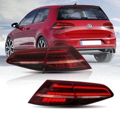 Stopuri cu LED pentru VW GOLF 7 (2014-2021) GTI / R look cu semnalizare dinamică - roșii