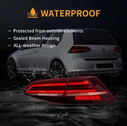 Stopuri cu LED pentru VW GOLF 7 (2014-2021) GTI / R look cu semnalizare dinamică - roșii