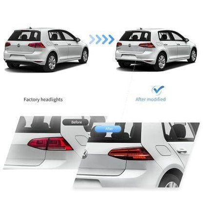 Stopuri cu LED pentru VW GOLF 7 (2014-2021) GTI / R look cu semnalizare dinamică - roșii