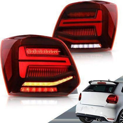 Stopuri cu LED pentru VW POLO (2009-2017) GTI / R look cu semnalizare dinamică - roșii