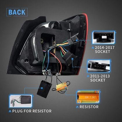 Stopuri cu LED pentru VW POLO (2009-2017) GTI / R look cu semnalizare dinamică - roșii
