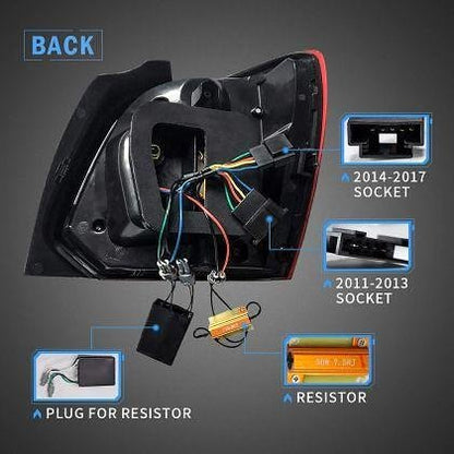 Stopuri cu LED pentru VW POLO (2009-2017) GTI / R look cu semnalizare dinamică - roșii